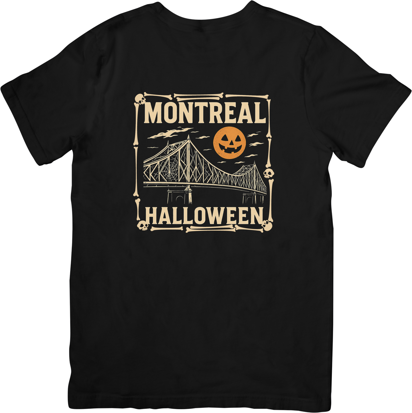 T-shirt Montréal Halloween – Pont Jacques-Cartier & Citrouille