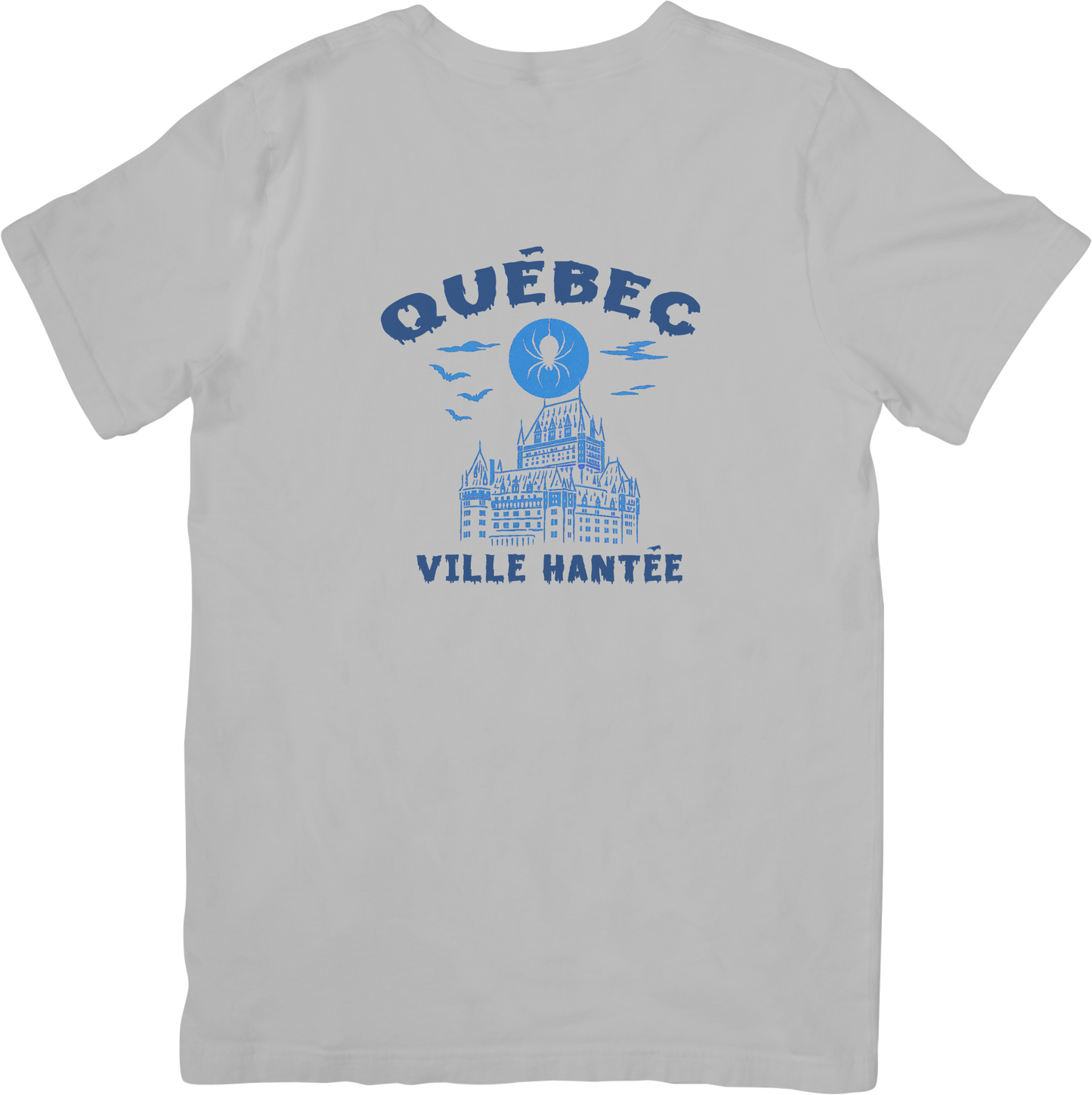 T-shirt Québec – Ville Hantée (Château Frontenac & Lune Araignée)