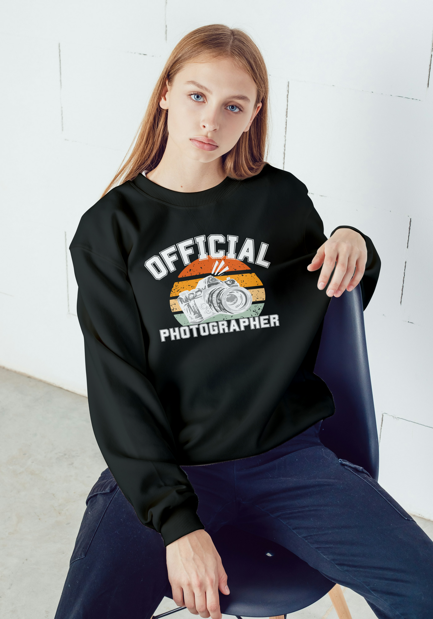 Crewneck Photographie “Official Photographer” – Design Vintage Camera