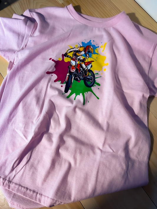 Destock - Enfant MX Splash - Tshirt Rose Taille M Enfant