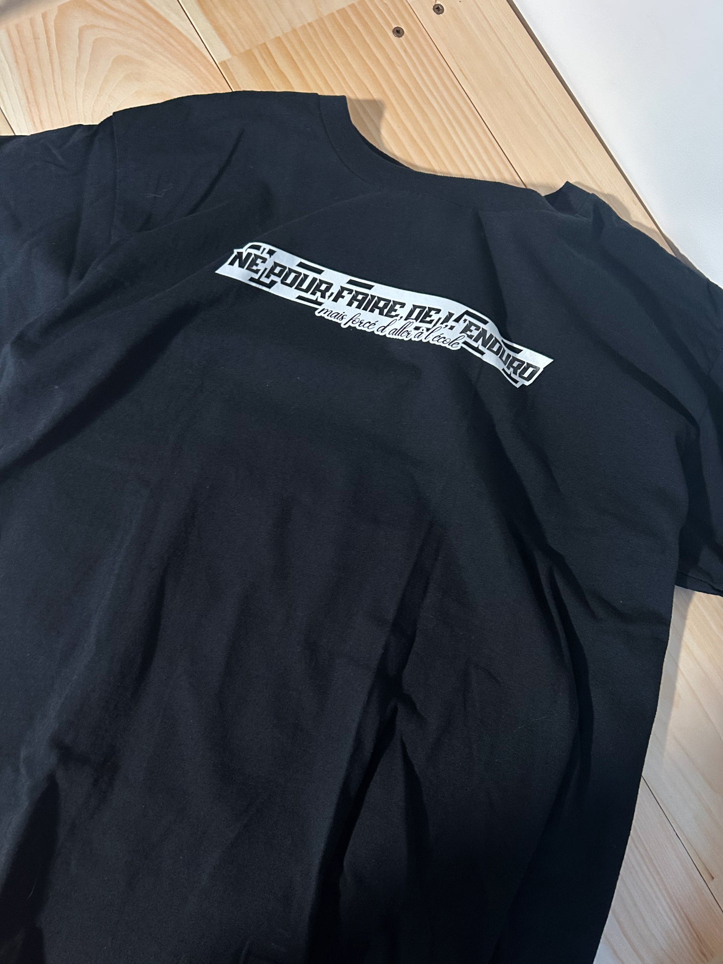 Destock - Enfant Né pour faire de l'enduro - Tshirt Noir Taille L Enfant