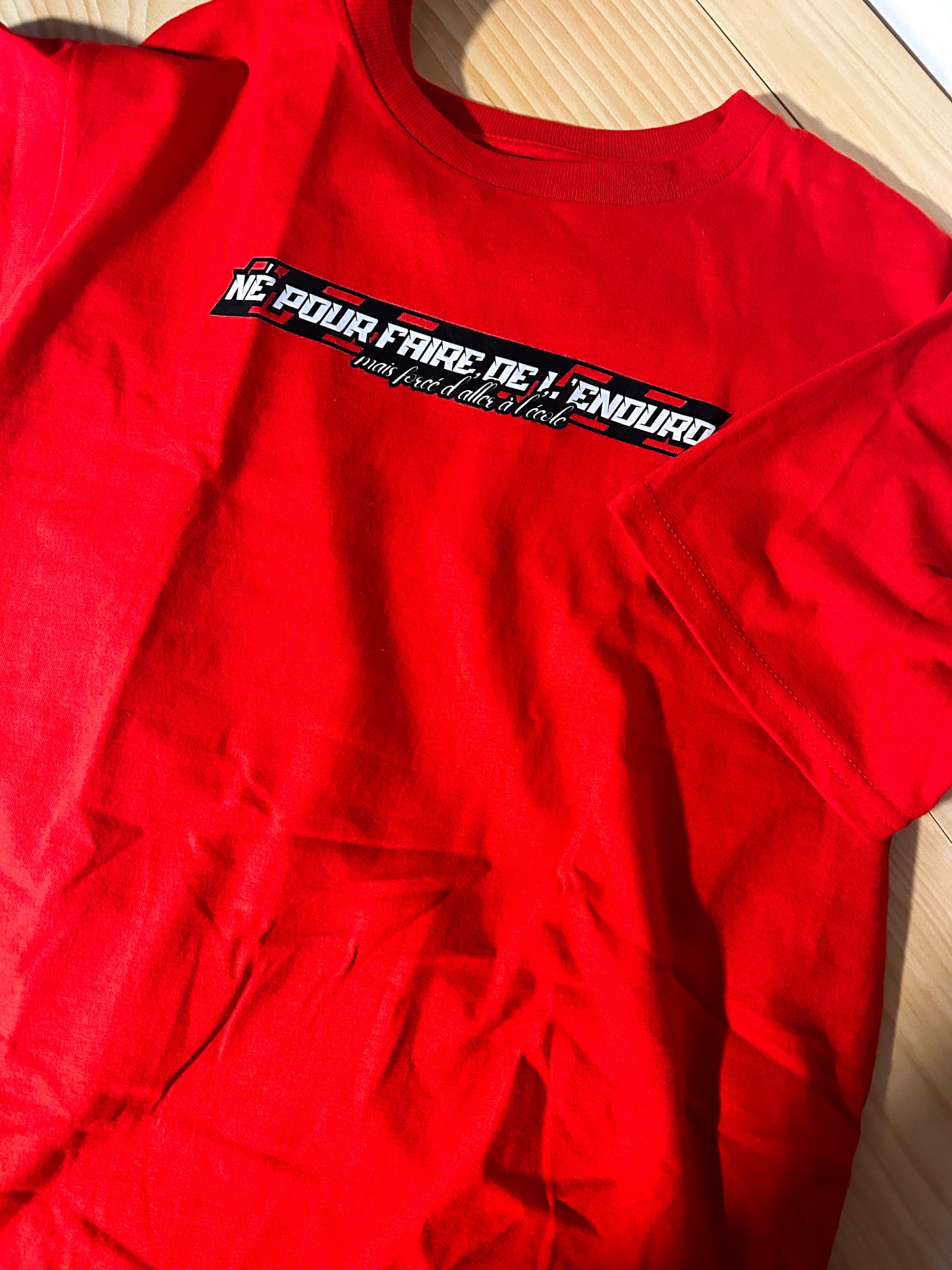 Destock - Enfant Né pour faire de l'enduro - Tshirt Rouge Taille L Enfant