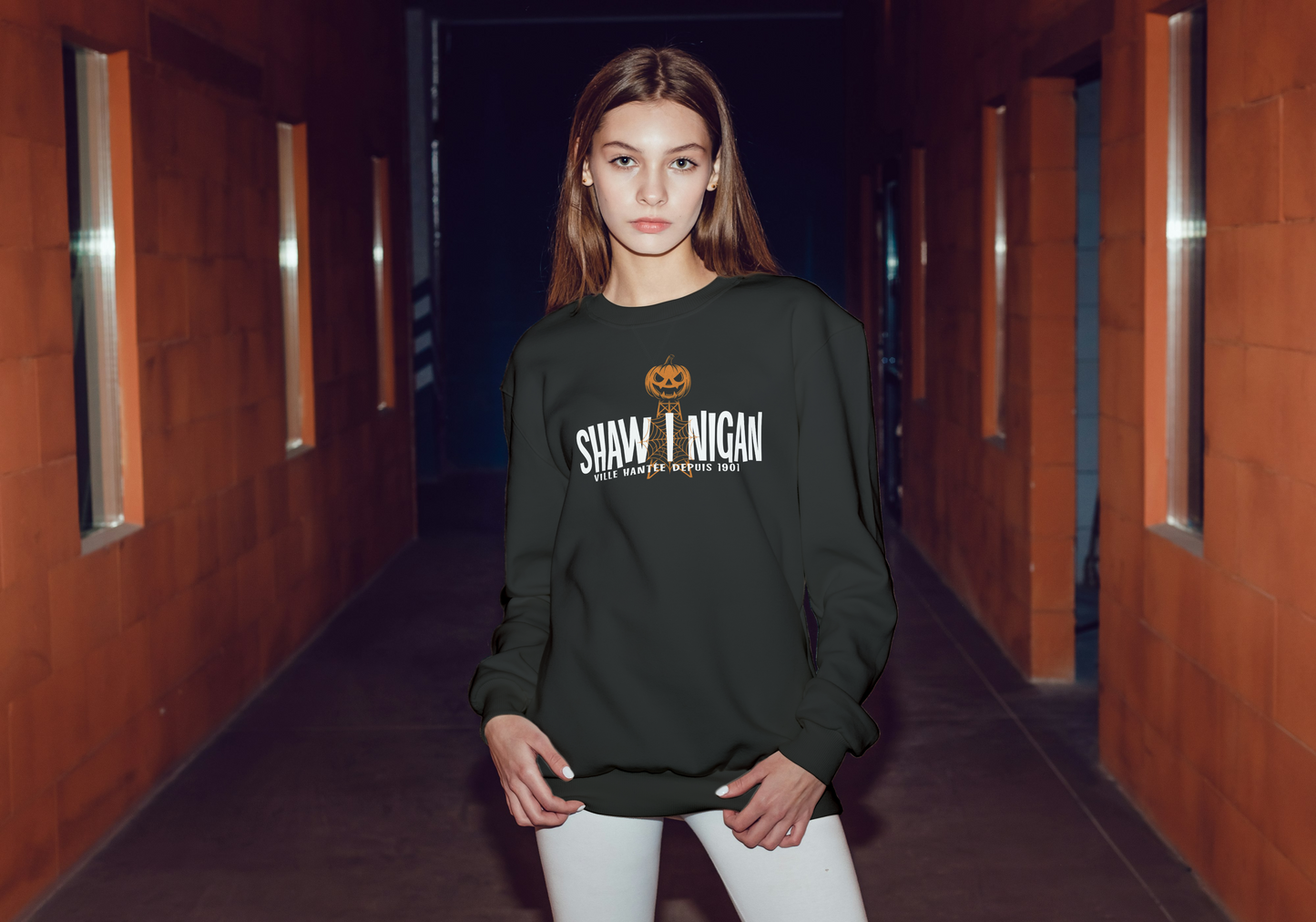 Crewneck Halloween Shawinigan – Tour de l’Énergie Citrouille 🎃 (Édition limitée 2025)