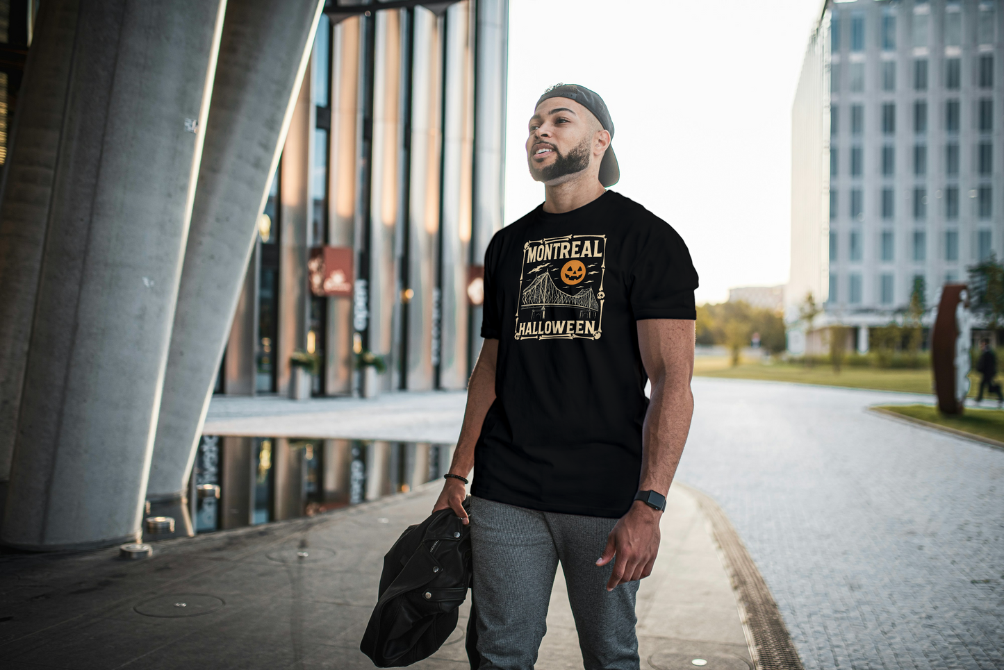 T-shirt Montréal Halloween – Pont Jacques-Cartier & Citrouille