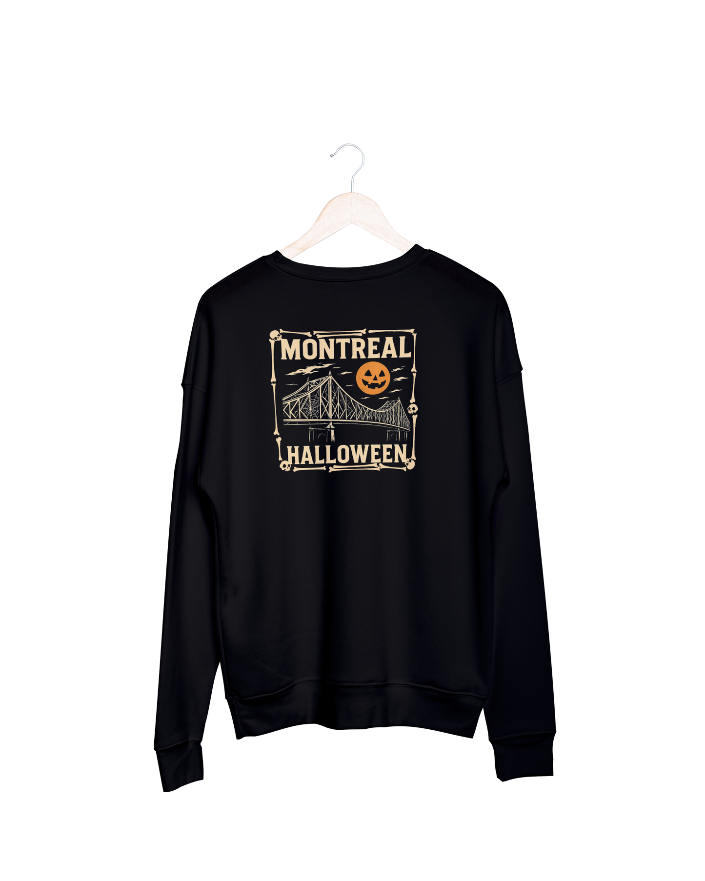 Crewneck Montréal Halloween – Pont Jacques-Cartier & Citrouille