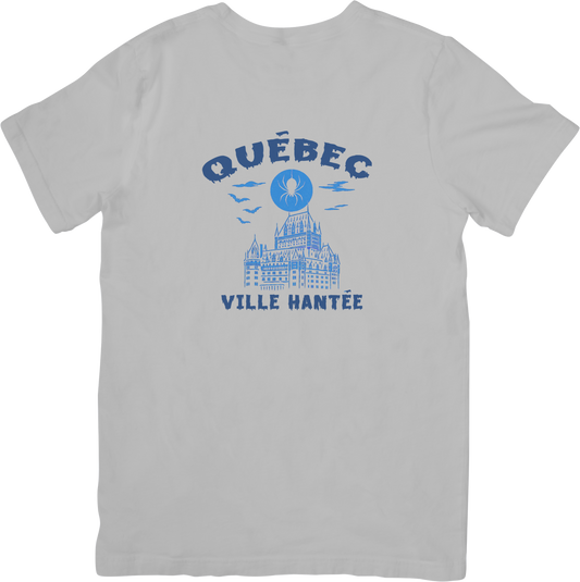 T-shirt Québec – Ville Hantée (Château Frontenac & Lune Araignée)