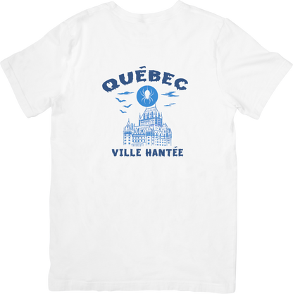 T-shirt Québec – Ville Hantée (Château Frontenac & Lune Araignée)