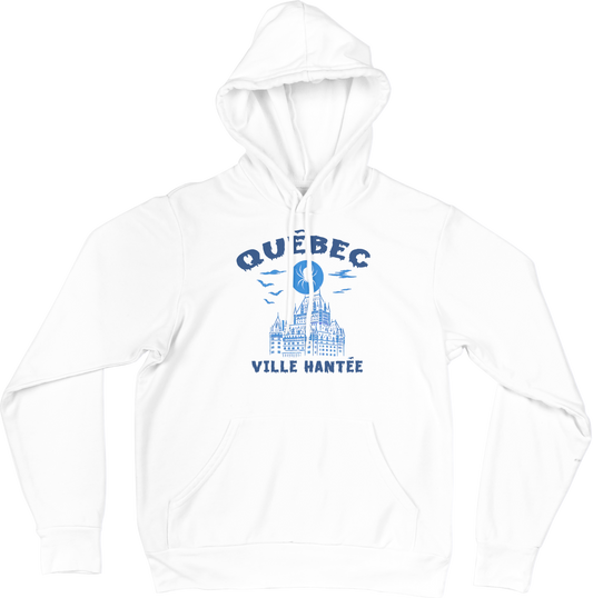 Hoodie Québec – Ville Hantée (Château Frontenac & Lune Araignée)