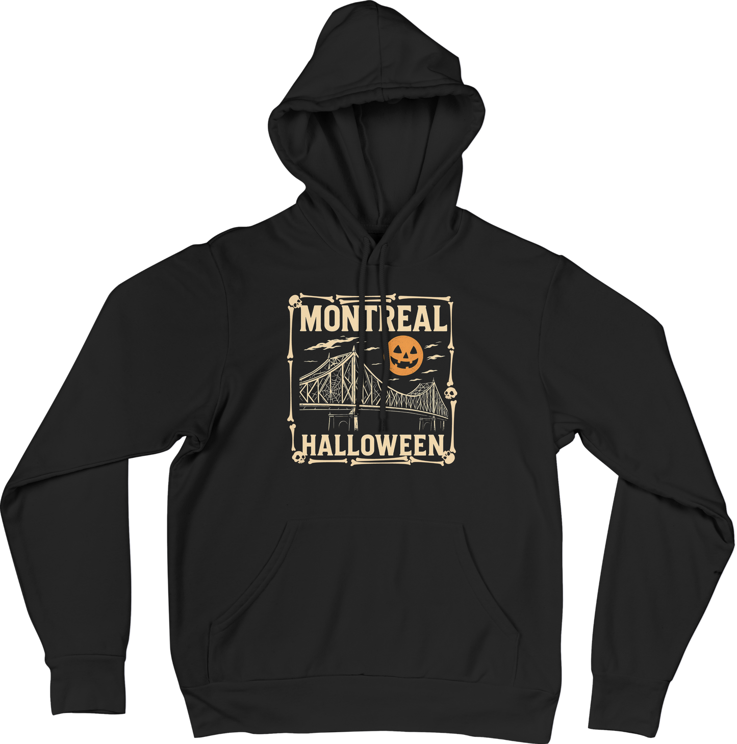 Hoodie Montréal Halloween – Pont Jacques-Cartier & Citrouille