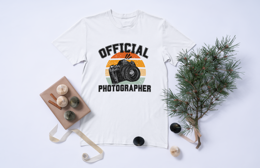 T-shirt Photographie “Official Photographer” – Design Vintage Camera