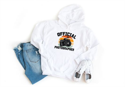Hoodie Photographie “Official Photographer” – Design Vintage Camera