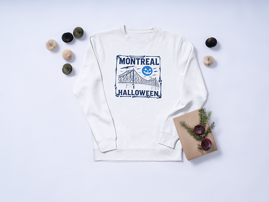 Crewneck Montréal Halloween – Pont Jacques-Cartier & Citrouille