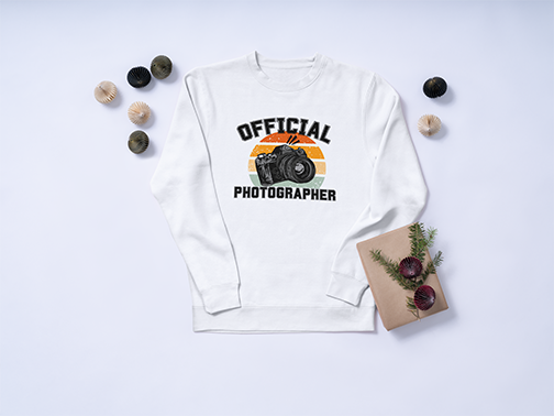 Crewneck Photographie “Official Photographer” – Design Vintage Camera