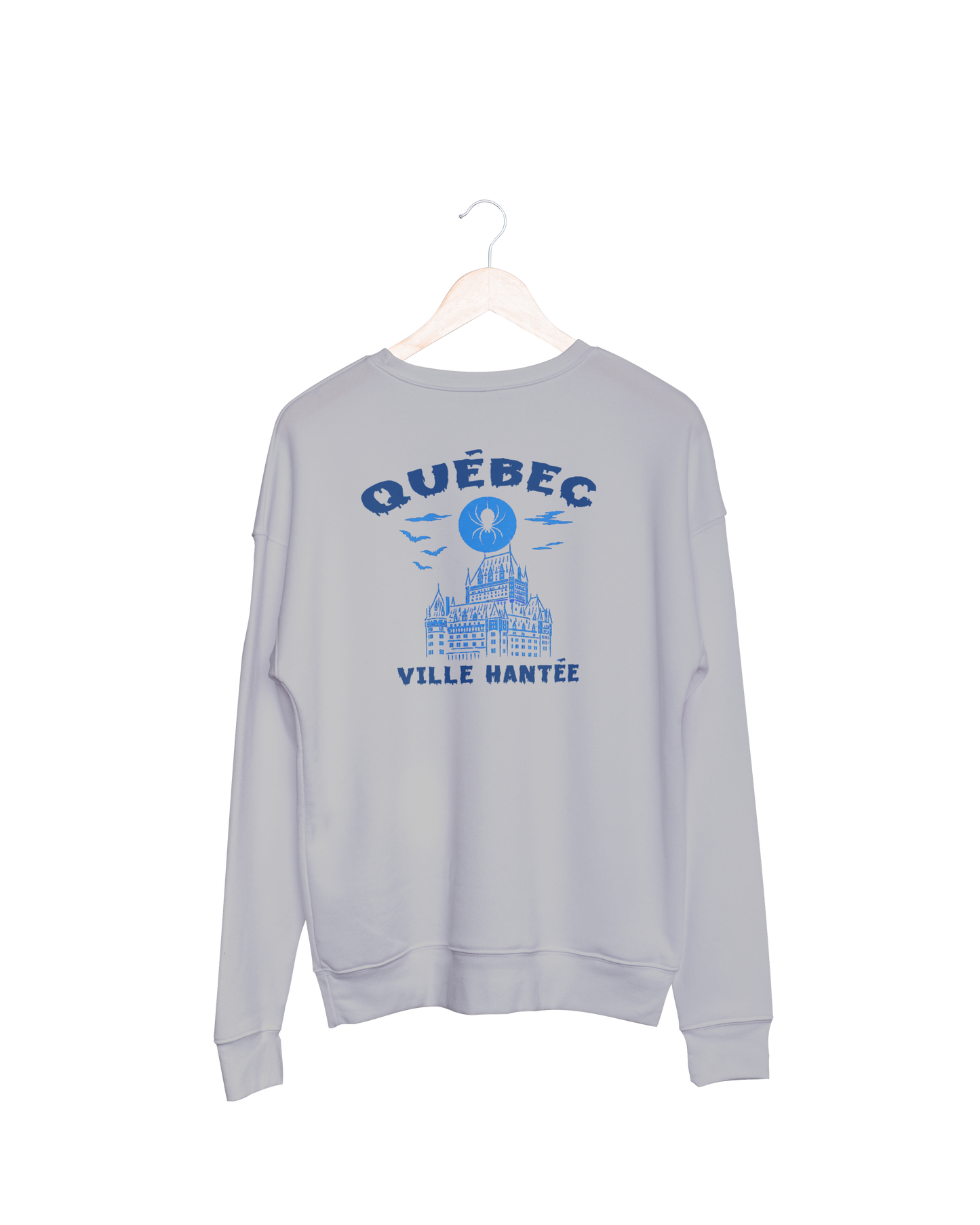 Crewneck Québec – Ville Hantée (Château Frontenac & Lune Araignée)